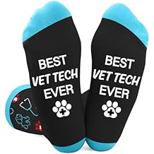 Vet Tech Gifts for Women Men, Vet Tech Week Gifts Socks, Veterinary Technician Gift for Appreciation Thank You, Gift Ideas for Veterinary Staff Employee Birthday Christmas Stocking Stuffers