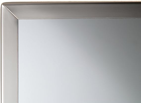 Bobrick 165 Series 430 Stainless Steel Channel Frame Glass Mirror, Bright Finish, 18" Width x 36" Height