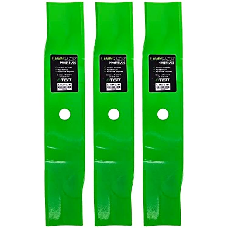 8TEN LawnRAZOR Blade Set for Cub Cadet Z-Force 48 Inch Deck 01004772 High Lift 3 Pack