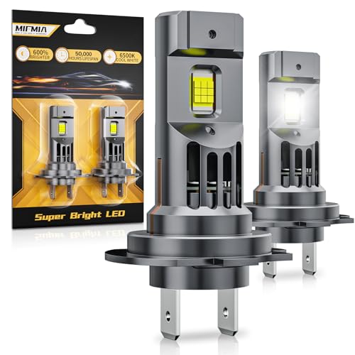 H7 LED Bulb, 34000LM 1:1 Size Super Bright 18 CSP Chips, Standard H7 Bulbs, No Adapter Required, Non-Polarity with Fan Fog Lights 6500K Cool White, IP68 Waterproof, Pack of 2