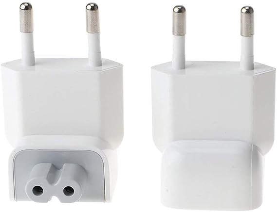 WOVTE Europe Plug Converter Travel Charger Adapter for Apple iBook MacBook White Pack of 2
