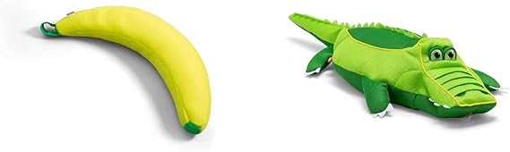 Big Joe 3 Foot Banana Double Sided Pool Float and 4.5 Foot Alligator Pool Petz Floating Toy Bundle