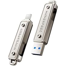 MOVE SPEED 128GB Thumb Drive, 400 MB/s Memory Stick with Type-C + USB 3.2 Gen1 Dual Port, High Speed Pendrive Compatible with 3.1/3.0/2.0 for iPhone 17/16/15 Series, Android, Mac/Pro/Air(1 Pack)