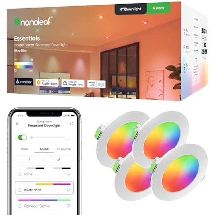 Nanoleaf Smart LED Ceiling Lights 4 Downlight 4PK