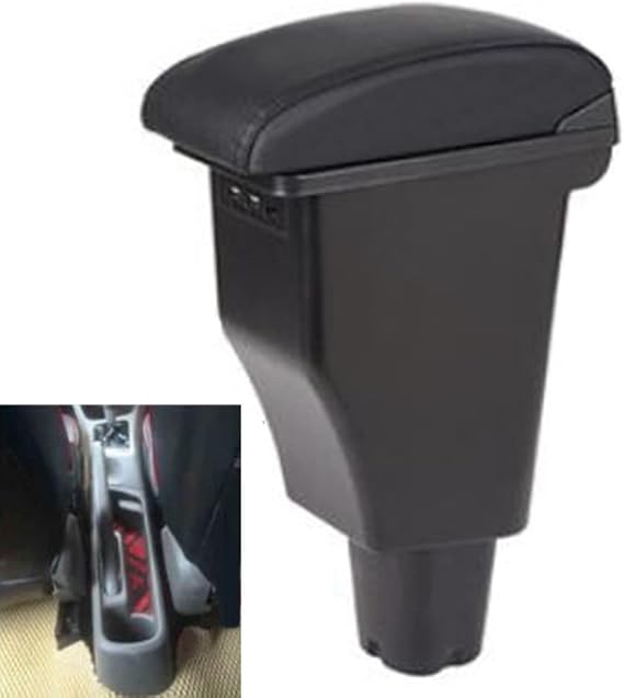 Car Center Console Armrest Storage Box Compatible with Kia Morning/Kia Picanto Armrest Interior Parts Center Storage Box with USB