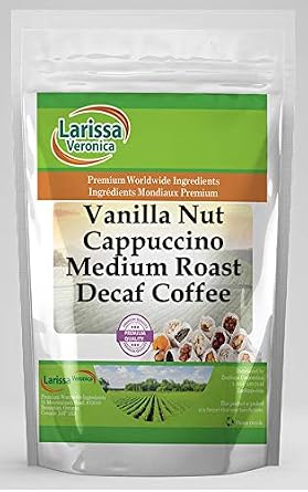 Vanilla Nut Cappuccino Medium Roast Decaf Coffee (Gourmet, Naturally Flavored, Whole Coffee Beans) (4 oz, ZIN: 569644)