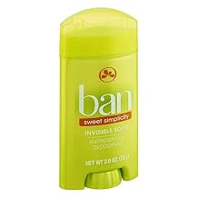 Ban Deodorant 2.6oz Invisible Solid Sweet Simplicity (2 Pack)