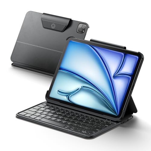 HOU Keyboard Case for iPad Air 11 inch M4M3M2 & iPad Air 5th4th Gen & iPad Pro 11 inch M5M4 & 4th3rd2nd1st Gen Lightweight and Portable,Space Leather,Independent Shortcut Keys