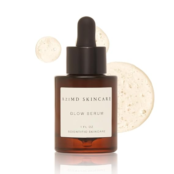 AziMD Skincare Glow Serum | 20% Vitamin C Complex with Tetrahexyldecyl Ascorbate | Brightens, Reduces Wrinkles, Supports Microbiome | Stable, Non-Irritating Formula for Acne-Prone & Sensitive Skin