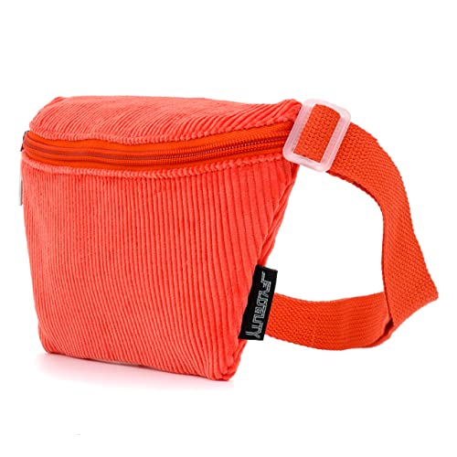 Fydelity Small Crossbody Bags for Women & Men 80s90s Small Bum Bag Stylish Travel & Festival Belt Bag Ideal Fanny Pack for Daily Fashion Perfect for Travel & Everyday Wear Corduroy Orange