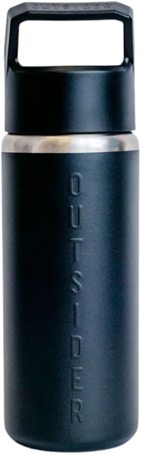 Outsider The All Day 26 oz Stainless Steel Vacuum Insulated Water Bottle BPA-Free Lid with Chug Spout for Easy Drinking and Filling Non-Slip Base & Matte Finish - Black