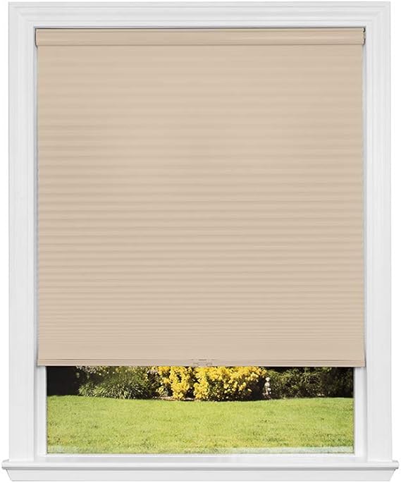 Redi Shade No Tools Custom Cordless Cellular Light Filtering Shades, Cornsilk, 47 3/8 in x 72 in