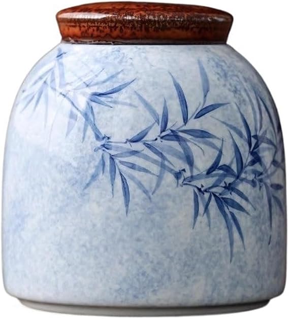 Tea Set Hand-Painted Tea Caddy Ceramic Tea Caddy Household Pu'er Sealed Caddy Coffee Caddy with Lid Tea Storage Jar