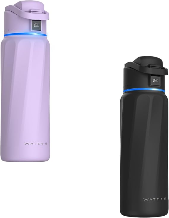 Boost 32 oz Smart Water Bottle Purple + Boost 32 oz Bottle Blue Bundle Black