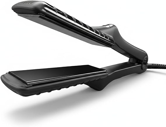 LED Black Titanium Flat Iron 1" Ionic Hair Straightener, Anti-Static & Anti-Damage, One-Pass Glide, Adjustable Heat, Professional Salon Styling Tool for All Hair Types