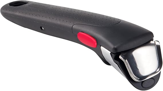 Lagostina Ingenio Induction Removable Handle Resistant up to 10 kg, Secure 3-Point Fixation, Ergonomic Design, in Plastic and Steel, Black