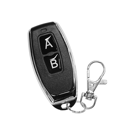 QIACHIP EV1527 433MHz Remote Transmitter 2-Button (A/B), Momentary/Latching/Toggle Mode, for QIACHIP Receivers, Non-Clonable (1-Pack)