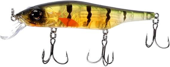 Bill Lewis Scope-Stik 100 Floating Jerkbait Fishing Lifelike Freshwater & Saltwater Lure with Mustad UltraPoint Triple Grip Hooks, PRO-Perch