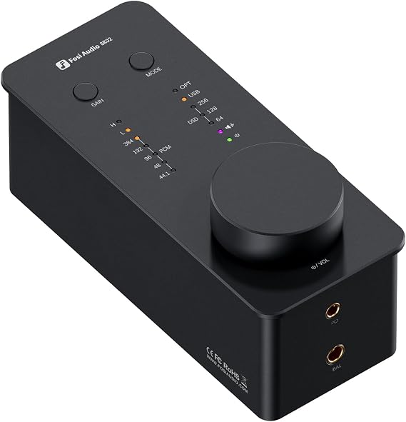 Fosi Audio SK02 DAC Amp Headphone Amplifier Desktop USB C to AUX Digital to Analog Audio Converter Adapter Preamp Optical to 3.5mm 4.4mm Balanced Combo for Home Audio System