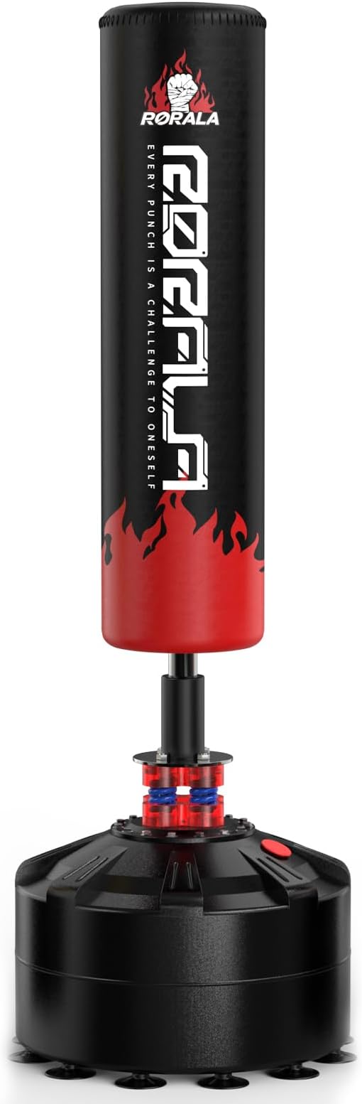 RORALA Punching Bag with Stand 70"-203lbs, Freestanding Heavy Boxing Bag for Adult Youth Gift Selection Upgraded