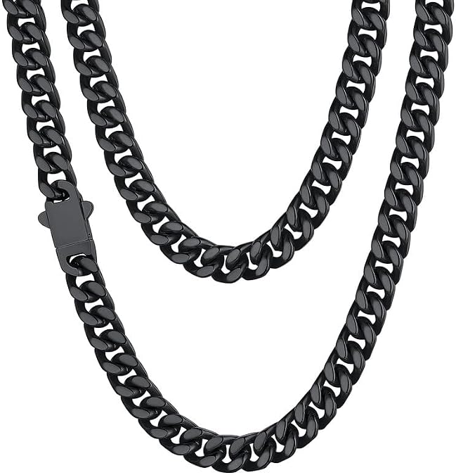 ChainsHouse Cuban Link Chain for Men, Stainless Steel Waterproof Necklace