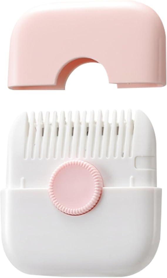 Split Ends Hair Trimmer for Women 2 in 1 Mini Portable Cute Hair Brush Detachable Dustproof Knob Adjustable Stainless Steel Slicer Clipper, Type 1