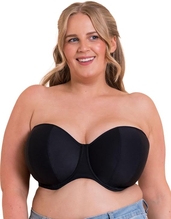 Curvy Kate Luxe Strapless Bra 34G, Jet Black