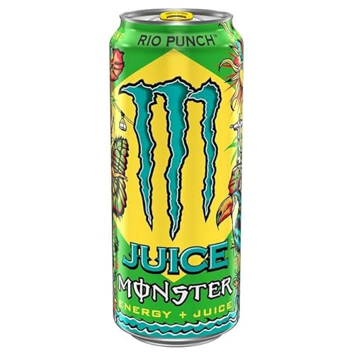 Shipped by B4Y - Monster Energy Rio Punch, 16 Oz Can 24