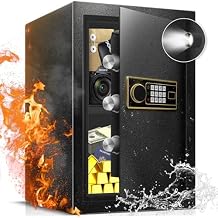 Safe Box 2.5 Cu Ft Fireproof Waterproof for Home Personal Steel Safety Box with Electronic Digital Keypad Sensor Light Removable Shelf Security Box with Combination Lock