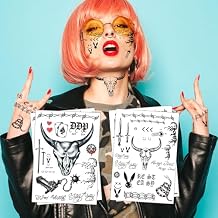 Temporary Face Tattoos for Halloween Costume