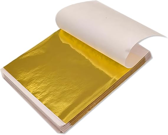 400 Pcs Gold Leaf Sheets Foil Art Foil Paper for Crafts Resin Arts Furniture Canvas Decorating Home Walls Interior etc 8cm x 8.5cm
