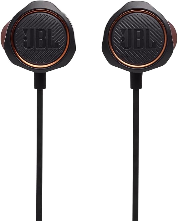JBL Quantum 50 In-Ear Wired Gaming Headset, Black | JBL QuantumSOUND Technology, Volume Slider and Voice-Focus Microphone, Twistlock and Multi-Platform Compatibility