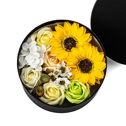 Luxury Beautiful Flora Scented RosesCarnation Flower Bath Soap with Stem, Flower Soap in Gift Box, Gift for BirthdayValentines DayMothers Day Sunflower