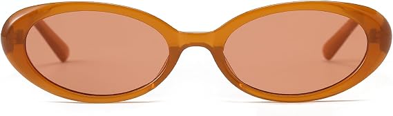 Retro Oval Sunglasses for Women Men Trendy Small Oval Sunglasses 90s Vintage Shades Eyewear