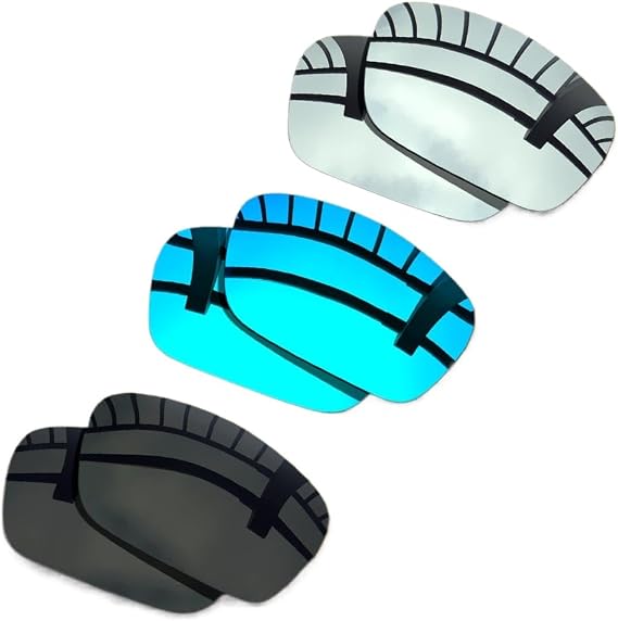 3 Sets Polarized Lenses Replacement for-Spy Optic Dirk 100% UV Protection-Solid Black&Chrome Mirrored&Blue Mirrored