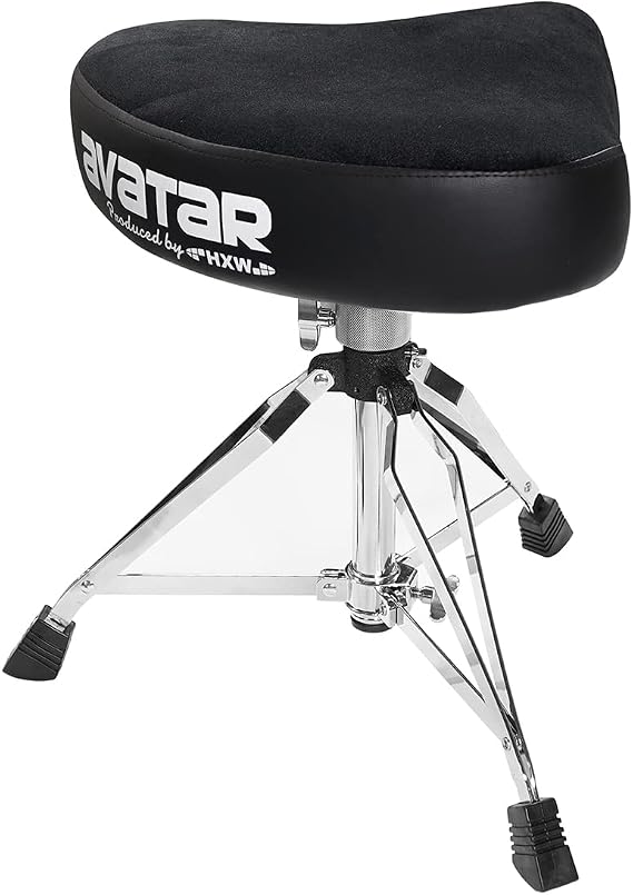 Heavy Duty Drum Throne Seat for Adults, Height Adjustable and Rotatable, Cozy Motorcycle Style Stool Chair with Double Braced Anti-Slip Feet