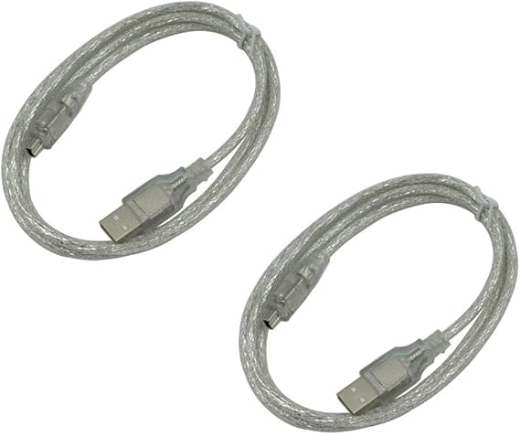 Hxchen 2Pcs 120cm/4ft USB Male to FireWire Cable 4 Pin to 4 Pin Male to Male iLink DV Cable Firewire 400 IEEE 1394 Cord for Computer Laptop PC to JVC Sony Camcorder Clear