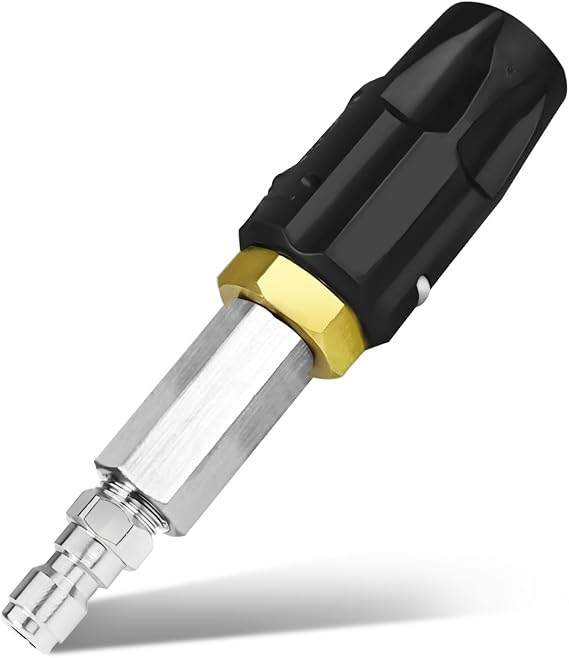 7-12 GPM Pressure Twist Nozzle, Adjustable Downstream Soft Wash Nozzle, Used In Conjunction With Water Gun,For Cleaning High Walls, Rotate 60 Degrees To Spray