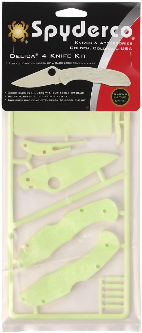 Spyderco Delica 4 Plastic Knife Kit - Glow-in-the-Dark and Easy Customization - PLKIT1