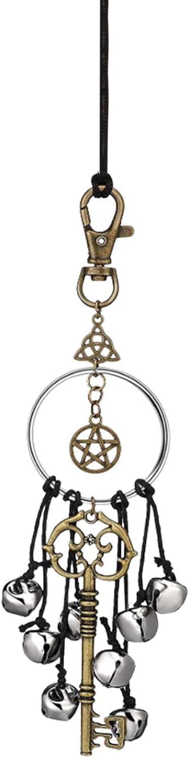 Witch Bells Home Protection - Witch Room Decor Car Bell Pendant, Witch Bells Protection Door Hangers Magic Key Wiccan Wind Chimes for Home Door Witchcraft Decorations
