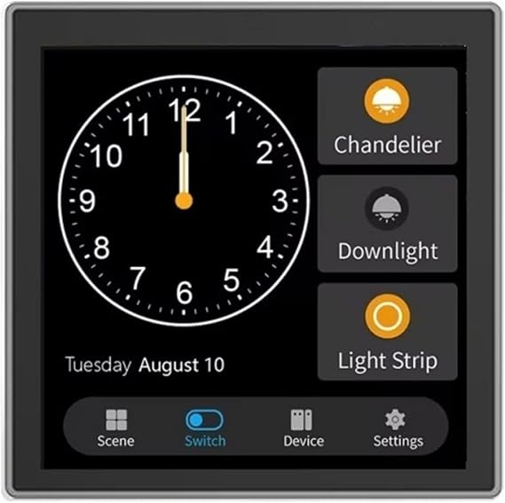 Tuya T3E Panel Switch Touch Screen Panel EU Control Panel Switch Zigbee Home Wall Push Light Switch,Black
