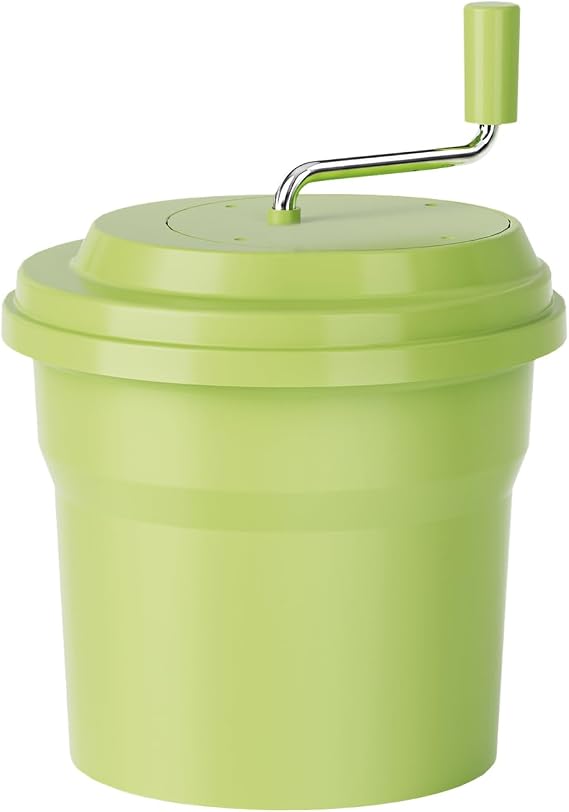 Commercial Salad Spinner, 2.5 Gallon (10QT) Heavy Duty Vegetable Dryer with Ergonomic Aluminum Handle, Sealed Gearbox, Dries Up to 34 Heads of Lettuce