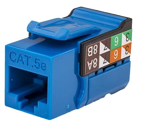CAT5E RJ45 Keystone Jack, V-Max Series - Blue Color - (50 pack)