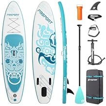 FBSPORT 11' Premium Stand Up Paddle Board, Yoga Board with SUP Accessories & Carry Bag | Wide Stance, Surf Control, Non-Slip Deck, Leash, Paddle and Pump for Youth & Adult