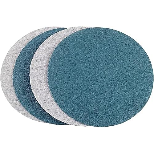 Starcke Premium 7 Inch Hook and Loop Grip Sanding Discs - No Hole Blue Zirconia | For Wood Floors 50, 36 Grit