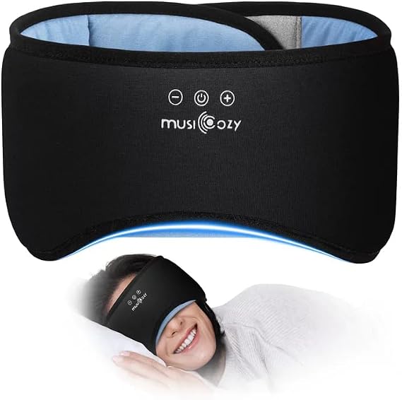 MUSICOZY Sleep Mask with Bluetooth Headphones Eyemask for Side Slippers