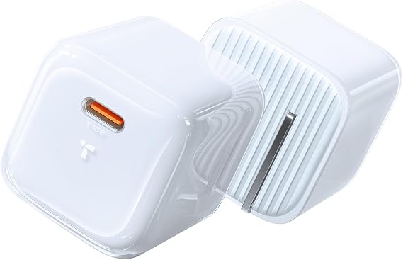 TORRAS IceNano USB C Charger Block, 30W Ultra-Mini Foldable Portable Fast Charging for iPhone 17/16/15 Series, iPad Pro, Compatible with TORRAS Case, Glacier White
