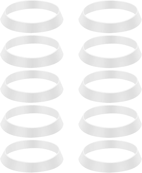 10 PCS Seal Ring Silicone Washer Waste Pipe Seal Ring Rubber Gasket Washers Plumbing for 1 1/2 Inch Drain Pipe Sink Drains (White)
