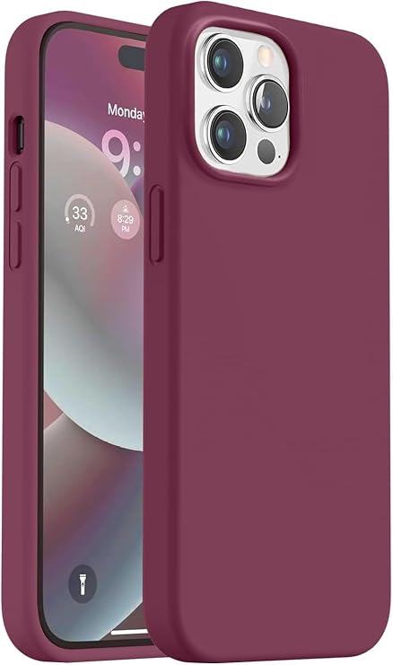 iPhone 15 Pro Max ile Uyumlu İçi Kadife Lansman Silikon Kılıf – Kamera Korumalı, Darbe Emici, Premium Yumuşak Kapak Bordo