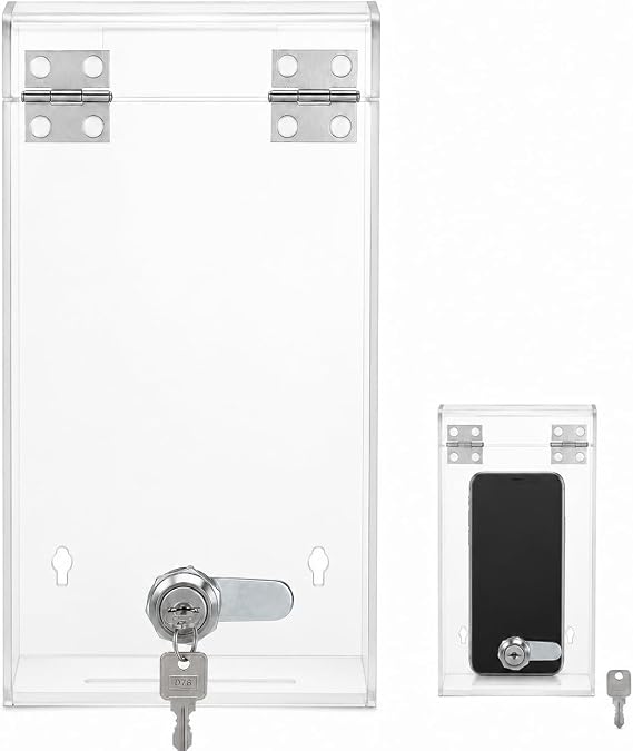 Zerodeko 1PC Key Lock Box Cellphone Case Clear Cell Phone Lock Box Phone Locker Box Self-control Smartphone Holder Mobile Phone Case for Parents to Get More Focused Cellphone Case Lockbox